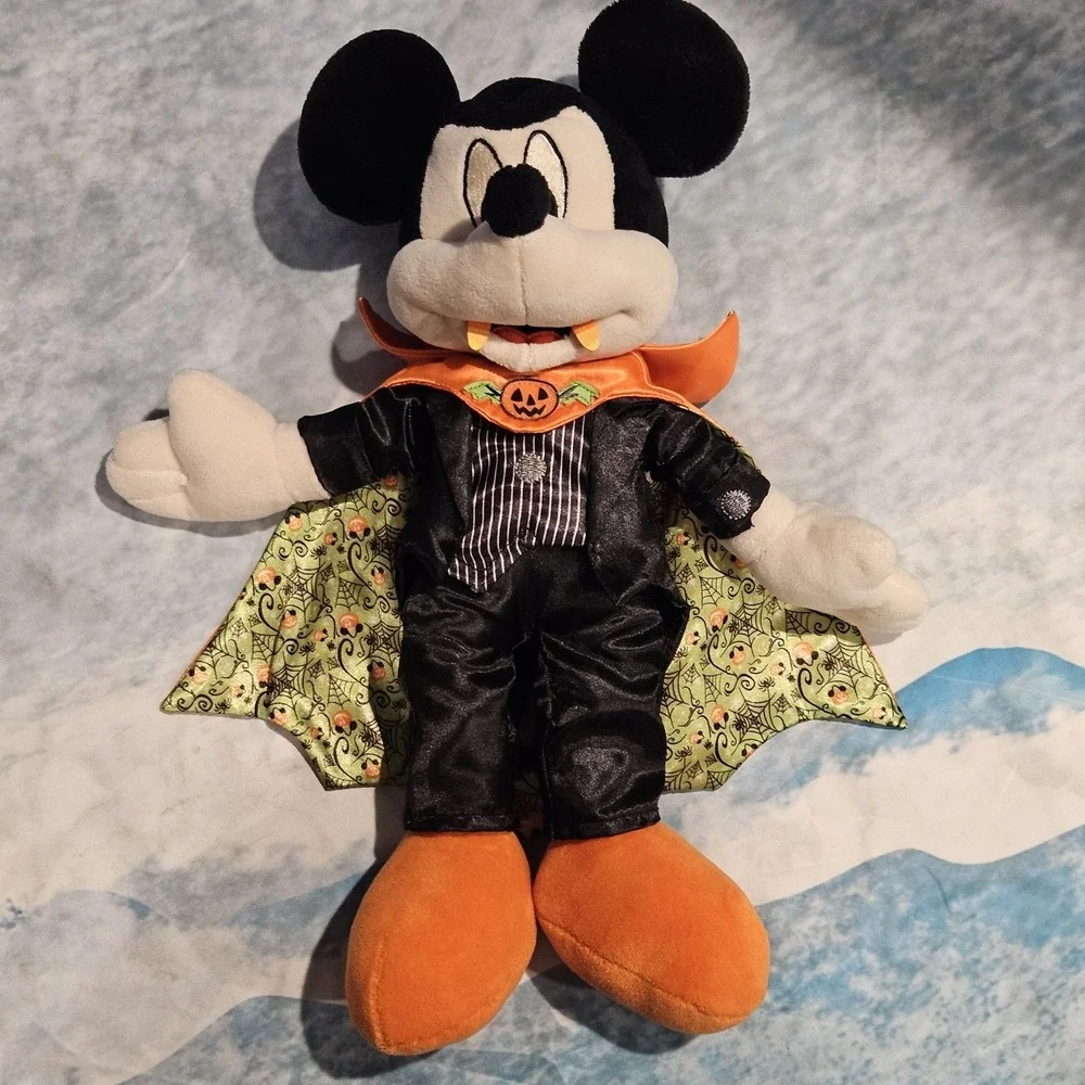 Disney Halloween Plush Lot Mickey Vampire Pluto In Costume Minnie Witch Baby